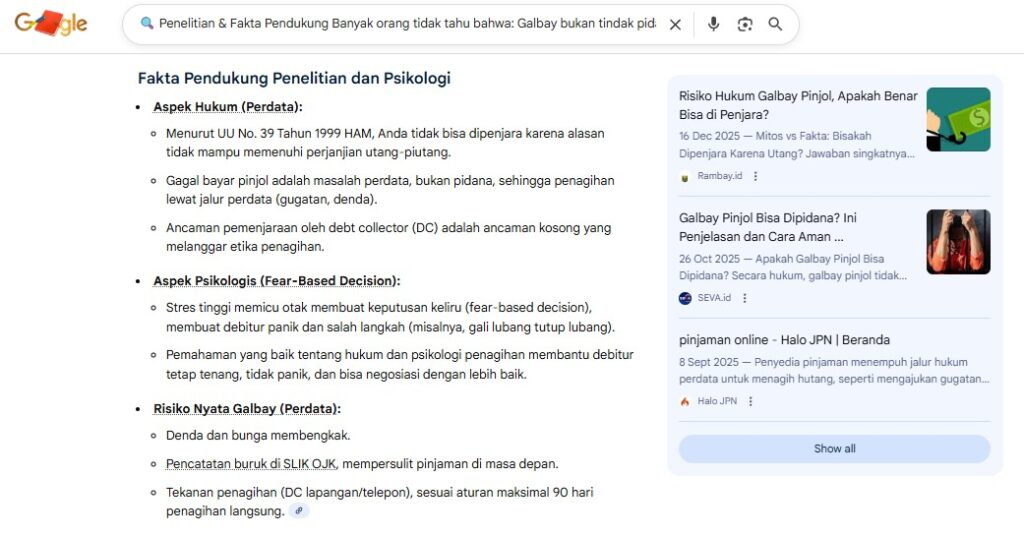 Data Pendukung Galbay Tanpa Takut